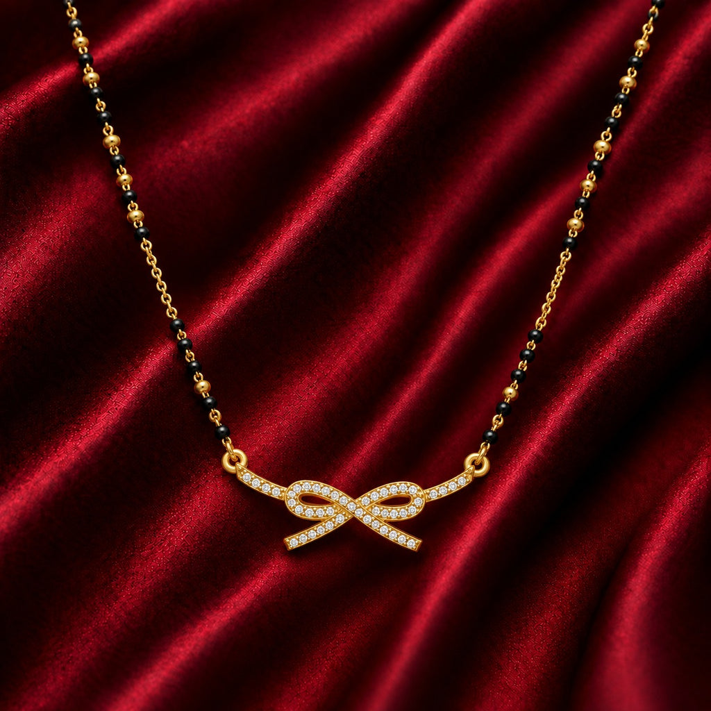 18K Gold Tone Infinity Bow Mangalsutra