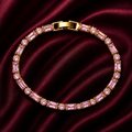 18K Pink Crystal Tennis Bracelet