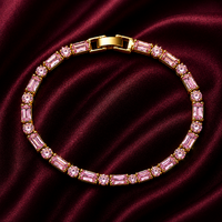 18K Pink Crystal Tennis Bracelet
