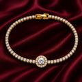 18K Halo Tennis Bracelet