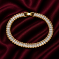 18K Baguette Crystal Tennis Bracelet