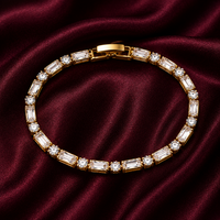 18K Dual-Cut Crystal Tennis Bracelet