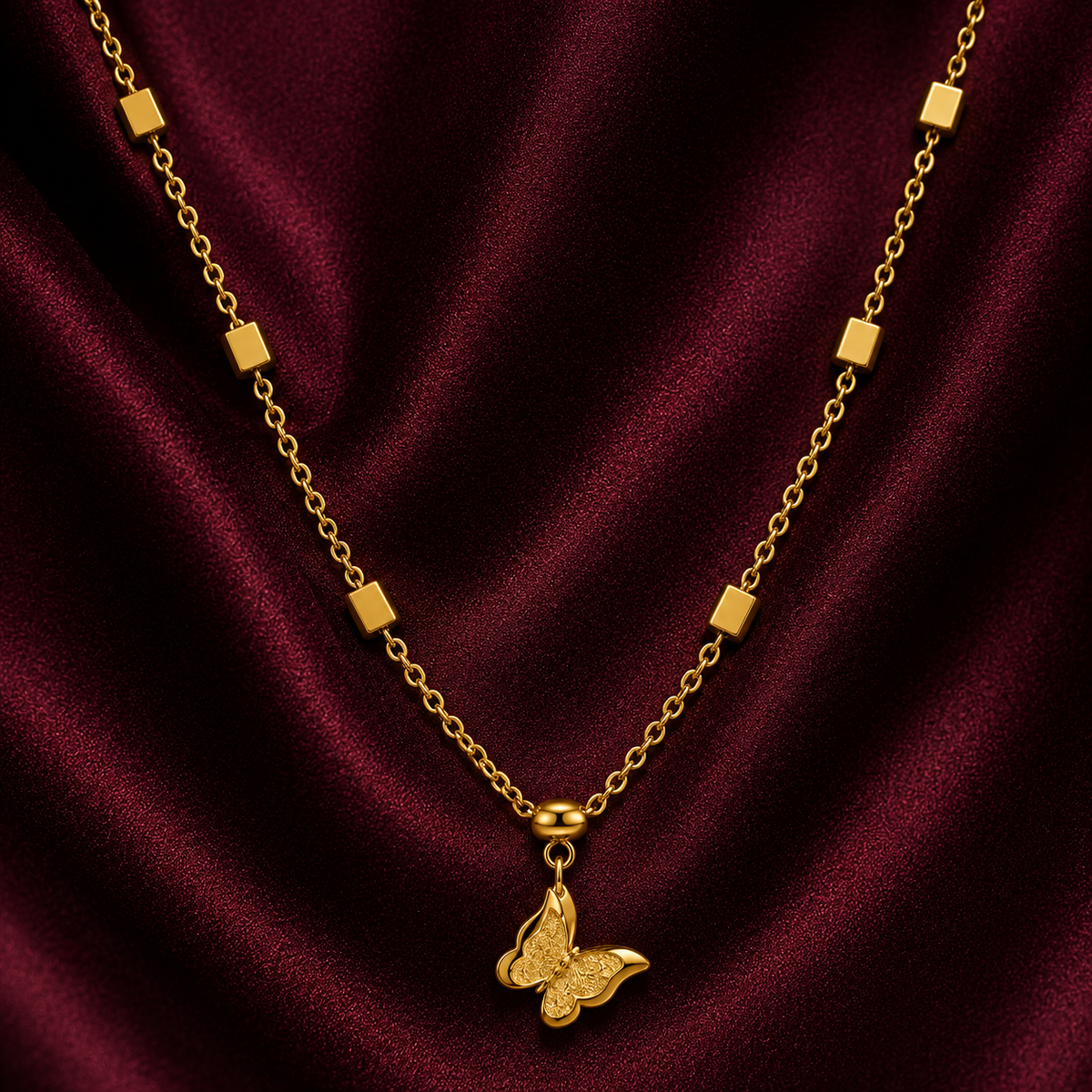 18K Gold Plated Golden Butterfly Necklace