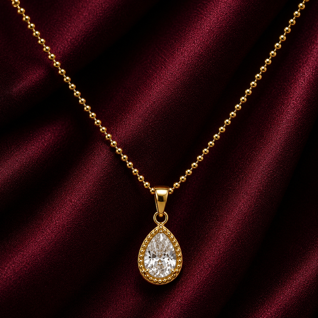 18K Crystal Drop Necklace