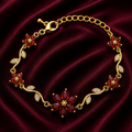 18K Ruby Floral Crystal Bracelet