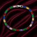 18K Rainbow Baguette Crystal Tennis Bracelet