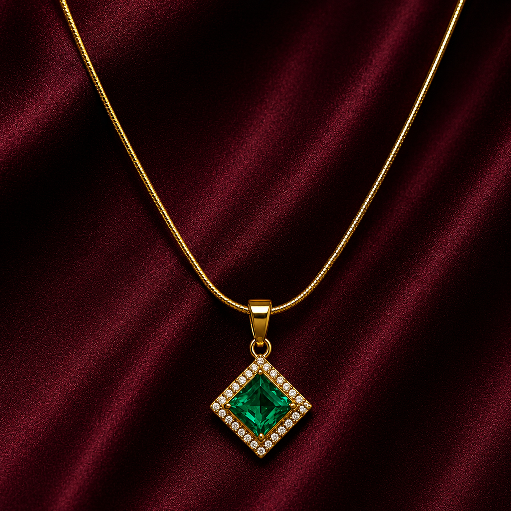 18K Emerald Spark Necklace