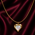 18K Pearl Heart Necklace