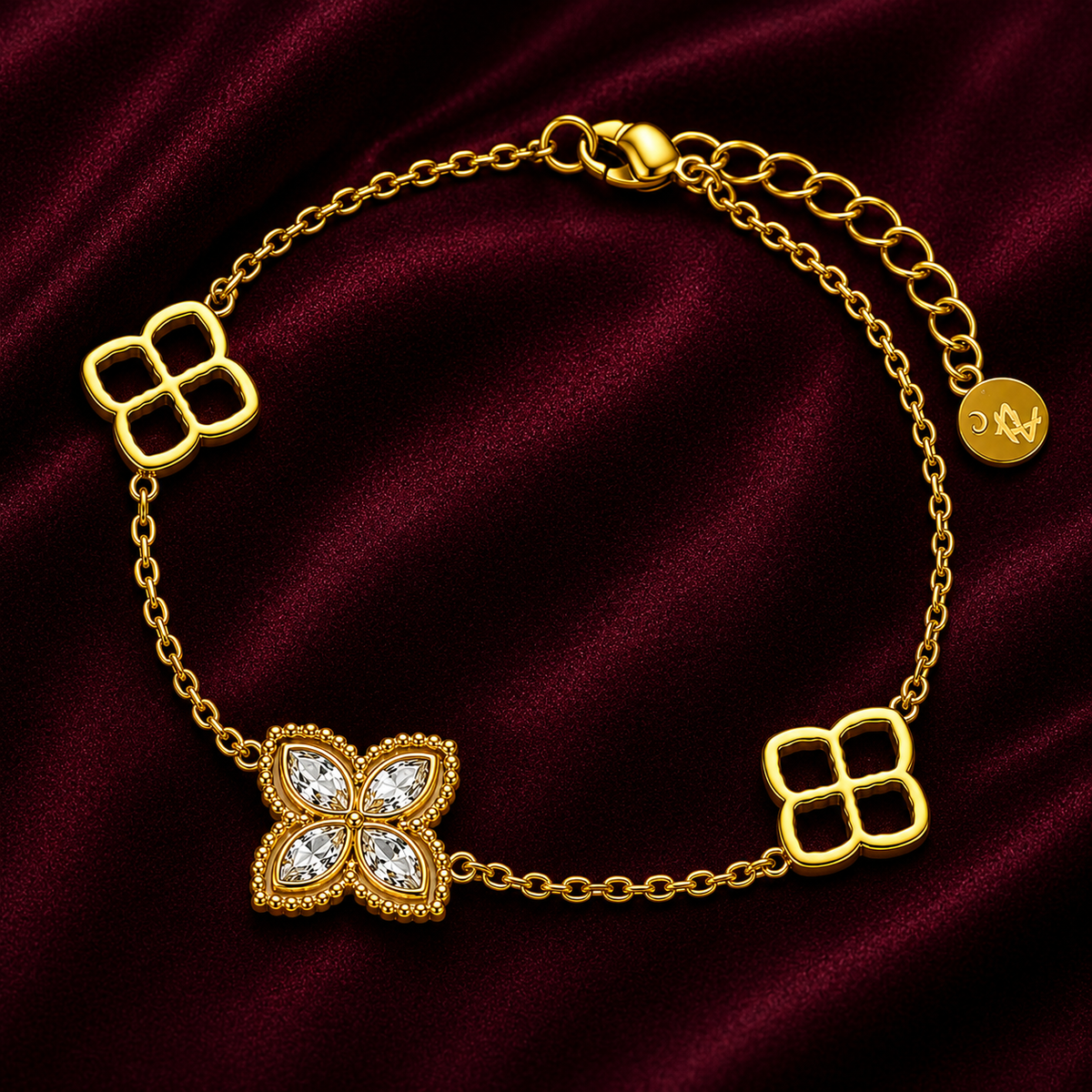 18K Clover Charm Bracelet
