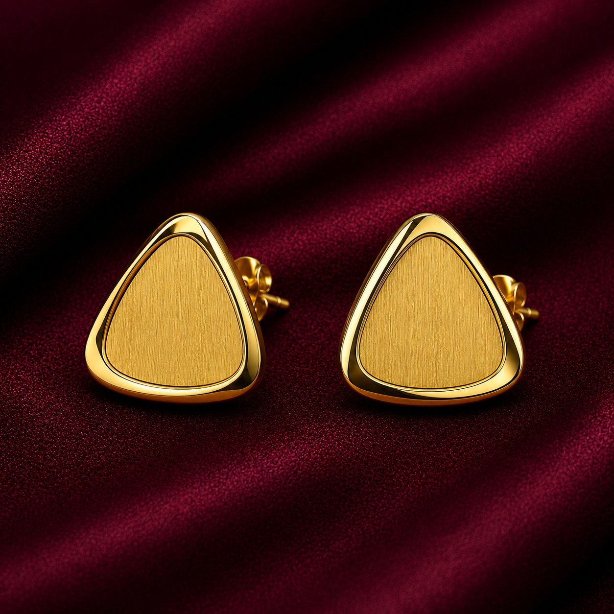 18K Minimalist Triangle Stud Earrings