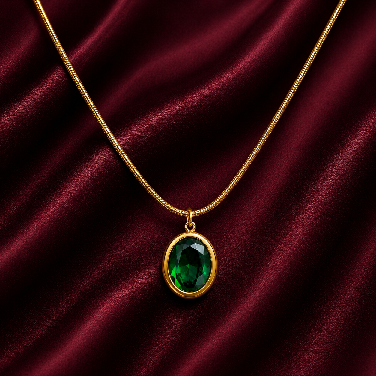 18K Emerald Necklace