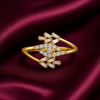 18K Crystal Burst Adjustable Statement Ring