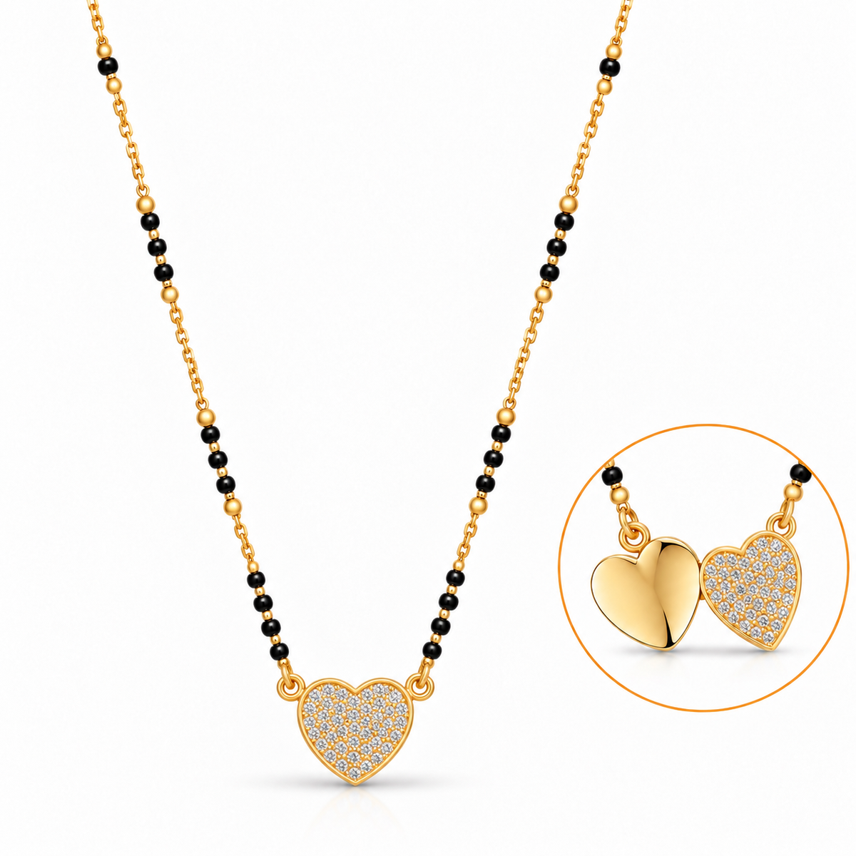 Zivon Celeste 18K Gold Plated Heart Mangalsutra