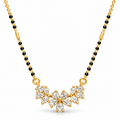 18K Gold Tone Anti-Tarnish Floral Crystal Pendant Mangalsutra
