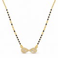 18K Gold Tone Anti-Tarnish Infinity Bow Pendant Mangalsutra