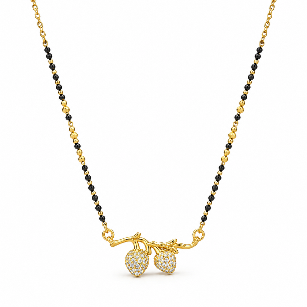 18K Gold Tone Anti-Tarnish Pear-Shaped Pendant Mangalsutra