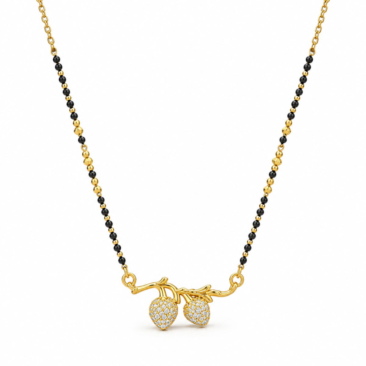 18K Gold Tone Anti-Tarnish Pear-Shaped Pendant Mangalsutra