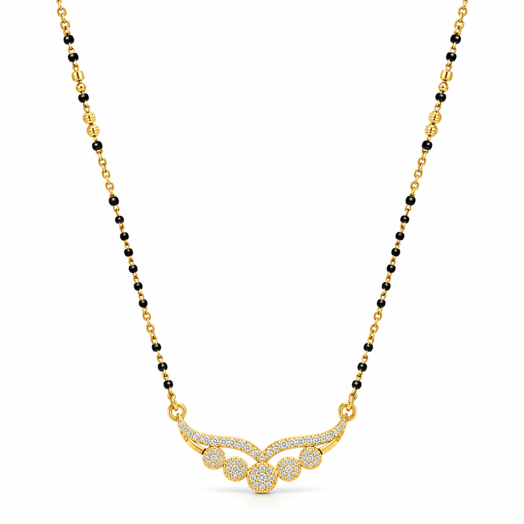 18K Gold Tone Royal Floral Drop Mangalsutra