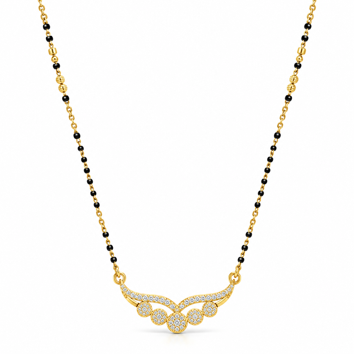 18K Gold Tone Royal Floral Drop Mangalsutra
