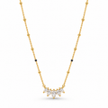 18K Gold Tone Anti-Tarnish Marquise Crown Mangalsutra for Women