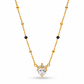 18K Gold Tone Anti-Tarnish Crown Heart Mangalsutra for Women