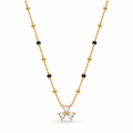 18K Gold Tone Anti-Tarnish Trefoil Heart Mangalsutra for Women