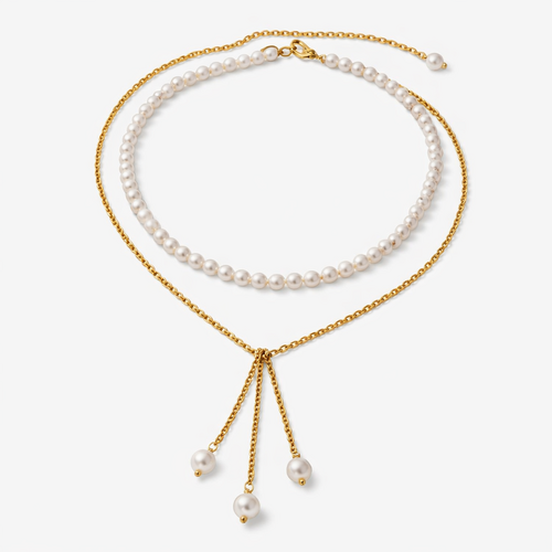 Gold Chain Pearl Necklace