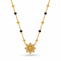 18K Gold Tone Anti-Tarnish Daisy Pendant Mangalsutra